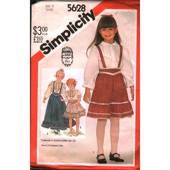 Simplicity Other - Vintage Simplicity 5628 Gunne Sax Child Blouse Skirt Sewing Pattern Size 5 1982